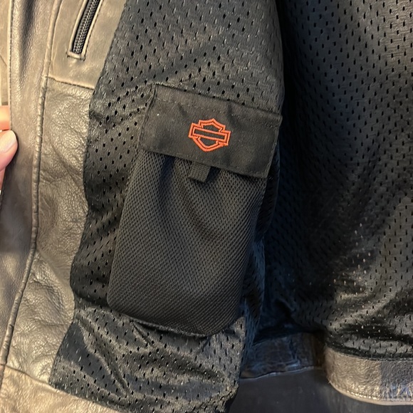 Leather Harley Davidson Motorcycle Jacket Sz L - Picture 6 of 8